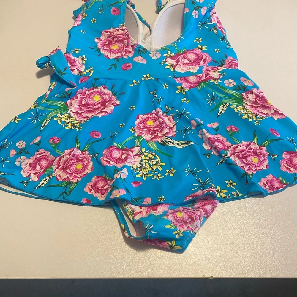 Vibrant Floral Swim Dress - Picture 5 of 6